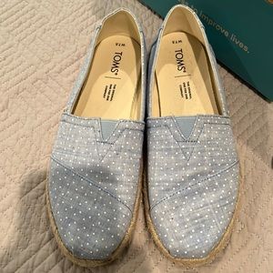Toms Alpargata Rope Bliss Blue Tiny Chambray Dots